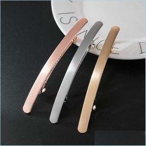 H￥rkl￤mmor Barrettes Alloy Electropating Hair Clips Jewel Jack Sts Glossy Wire Ding Ponytail Clip Women Simplicity Fashion Hairpi DHBKV