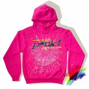 Herrtr￶jor tr￶jor r￶d sp5der ung thug 555555 ￤ngel m￤n kvinnor 1 1 kvalitet skumtryck spindel web pullover 220924