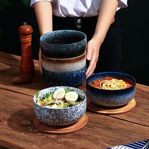 セラミック日本語スタイルインスタントヌードルボウルサラダホームラーダスナック大きなスープボウルテーブルウェアクリエイティブキッチンファーストフード食器