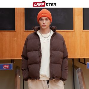 Herren Daunenparkas LAPPSTER Männer Harajuku Warme Blase Mantel Winterjacke Streetwear Solid Black Parkas Mann Koreanische Mode Puffer Jacken Mäntel 220927