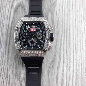 시계 손목 시계 디자이너 럭셔리 남성 기계식 시계 비즈니스 다기능 풀 다이아몬드 리치 밀레스 패션 트렌드 미세한 스틸 와인 B 8GZ2