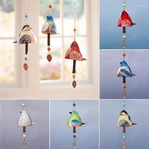 Decorative Figurines Titmouse Bird Bell Wind Chimes Hand Painted Outdoor Garden Decor Durable Door Hangings Exquisite Home Resin Pendants