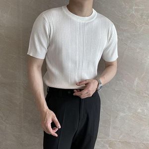 Camiseta masculina de manga curta, camiseta de verão da moda para homens, gola redonda, manga curta, slim fit, streetwear, sólida, casual, 2022