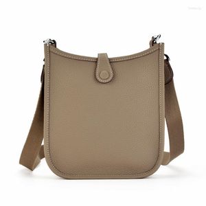 Akşam çantaları donna-in haki gerçek deri kadın omuz tasarımcısı lüks orijinal togo calfskin kare crossbody çok yönlü mini çanta