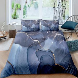 Bedding Sets Shiny Marble Luxury Polyester Set 3D Print Geometric Duvet Cover Pillowcase Lightweight Quilt 2/3pcs Bedclothes