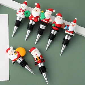 UPS Alloy Wine Red Stopper Christmas Creative Party Favor santa Claus Bottle Stopper P0927