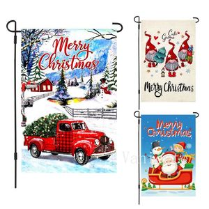 Double-sided Christmas Banner Flags Snowman Santa Claus Festival Garden Xmas Party Courtyard Decorative-flag