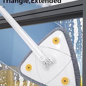 Mops Extended Triangle Mop 360 Twist Squeeze Wringing XType Window Glass Toilet Bathrrom Floor Household Cleaning Ceiling Dusting 220927