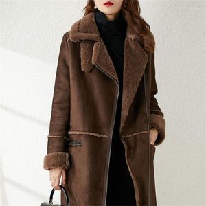 Women's Wool Women Loose Mid-Length Imitation Fur Sheep Shearling Coat 2022 Winter Female Korean Version Is Thin And Beautiful