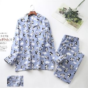Men's Sleepwear Fashion casual 100 brushed cotton pajamas sets mens sleepwear male home Clothing pyjamas homewear plus size 100KG 220924