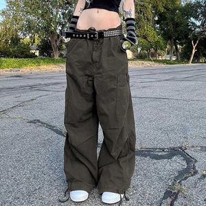 Women's Pants Capris Wide Leg Joggers Cargo Pants Women Streetwear Patchwork Big Pocket Low Waist Baggy Trousers 2022 Y2K Fashion Vintage Sweatpants T220926