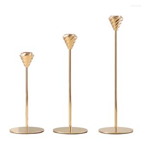 Candle Holders 3 Pcs/Set Metal Golden Holder Candlestick Candelabrum Rack Desktop Decor G99A