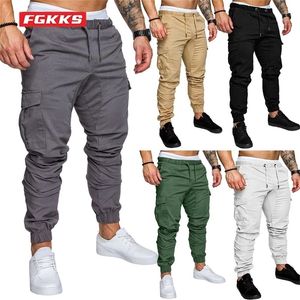 Men's Pants FGKKS Male Trousers Mens Joggers Solid Multi-pocket Sweatpants Men Hip Hop Harem 220924