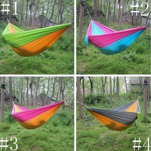 Hammock Parachute Double Lightweight Nylon Hammock Camping Adult Camping ao ar livre Hammocks Survival Garden Swing Hunting Sleeping Sleeping Bed GCB15802