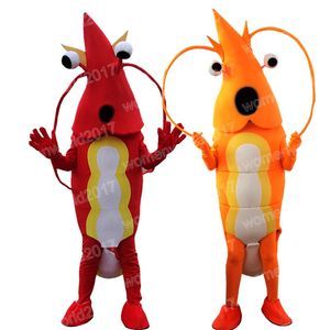 Halloween Lobster Mascot Costume Simulação Roupa de desenhos animados de caráter de caráter de adultos roupas de natal vestido de fantasia para homens para homens mulheres