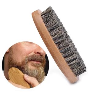 Bamboo Wood Men's Bhard Brush Bristle Brush Personality StylingクリーニングツールLK287