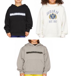 Barn hoodies tröjor för pojkar flickor lösa hoodie modebrev våg tryckt streetwear hiphop pullover topps barn varma toppar babykläder 7 stilar