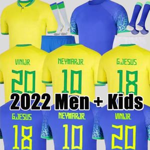 VM 2022 Soccer Jersey Camiseta de Futbol Paqueta Brazils Neres Coutinho Football Shirt Jesus Marcelo Pele Casemiro Brasil 2022-23 Maillots