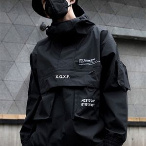 Men's Jackets PFNW Jacket Techwear High Street Streetwear Black Hoodie Pocket Man Autumn Fashion Water Proof Male Tops 12A0010 220927