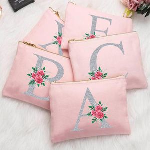 Cosmetic Bags Letter Print Makeup Bag Women Travel Toiletries Organizer Female Lipstick Storage Cases Pencil Festival Gifts