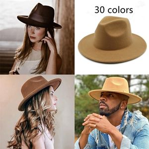 BeanieSkull Caps Wide Brim Hats Bucket for Women Fes Winter Men Panama Jazz Cowboy Wedding Church Pamelas Y 220927