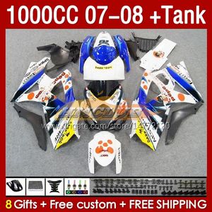 Suzuki GSXR 1000 CC K7 GSXR-1000 GSXR1000 07 08 Bodys 158no.40 1000cc GSX R1000 2007 2008 KÜLTELER GSX-R1000 2007-2008 Tam Kaplama Kiti Pepephone Beyaz