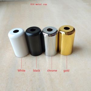 Lamp Holders 30X50mm Gold/chrome/white/black Metal Cup Cap For E14 Lampholder Base Use Lighting Accessories