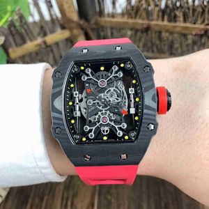Watches Wrist Luxury Richa Milles Designer Carbon Fiber Men's Personalized Automatic Mechanical Hollowed Out Fashion Tape Waterproof