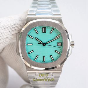 40 mm Designer-Herrenuhr mit blauem Zifferblatt, 9015, Cal324, mechanisches Automatikwerk, Uhrengehäuse aus 904L-Stahl, Saphirglasfenster, 5711, wasserdichte Armbanduhr mit Diamantlünette