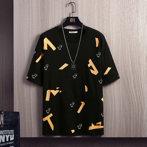 여름 새 캐주얼 Tshirts 남자 패턴 인쇄 탑 티 셔츠 셔츠 mens 면적 대형 힙합 스트리트웨어 티셔츠 오 넥 의류