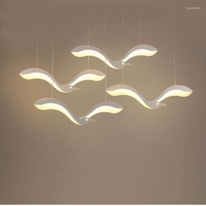 Lâmpadas pendentes Europeias modernas asiáticas Gulls Bird LED LUZES PARA O BOLOM BAR LUZ VINTAGE LUZ AJUSTÁVEL Lâmpada 125