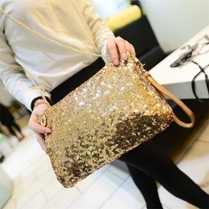 Bolsas de noite Party Glitter ombro Bag Club Ligentes Zipper Correia destacável Strap grande capacidade Moda Mulheres 220926