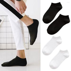 Men's Socks Unisex Invisible Sports For Men Shallow Mouth Thin Cotton Black White Solid Color Short