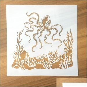 Malowanie zapasów DIY Rzemiosło warstwowe szablony ośmiornicy do ścian malowanie scrapbooking Stam Album dekoracyjny wytłoczenie papieru Dhop4