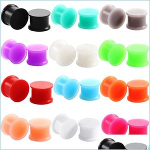 Plugs Tunnels Sile Ear Gauges Plugs Tunnels Mti Colors Soft Skins Stretchers Jewellery Piercing Set Of 12 Pair Drop Delivery 2021 Je Dhklv