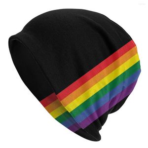 Berets Rainbow Pride LGBT Unisex Bonnet Winter Knit Hat Skullies Beanies Caps Adult Transgender Gay Lesbian Beanie Hats Outdoor Ski Cap