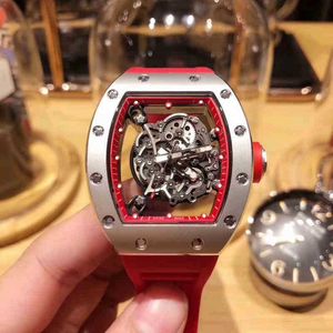 Multifunktion Superclone 2022 Richa Milles Trendy Mens Automatic Mechanical Watch Hollowed Out Transparent Personlig lysande band Atmos