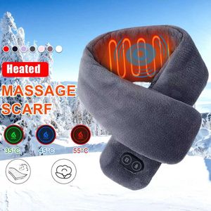 Scarves Heated Scarf USB Men and Women Winter Shawl Foreign Trade Smart Heating Solid Color Vibration Massage Y2209