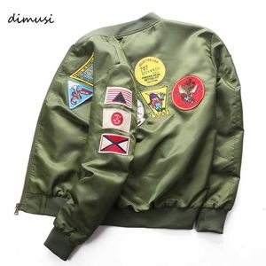 Giacche da uomo DIMUSI Giacca bomber da uomo Ma-1 Giacca da volo Pilota Air Force Maschile Ma1 Army Green Giacca da moto militare e cappotti 6XL TA039 T220926