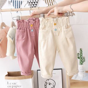 Girls Jeans Pants Spring Autumn Children Clothes Bow Ruffles Baby Girl Trousers Kids Pants Princess Toddlers Infant Casual fashion 20220928 E3