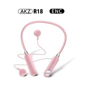 AKZ-R18スポーツワイヤレスイヤホンヘッドセットLEDバッテリーパワーアディスプレイHifi Streao SoundBluetoothヘッドフォンR18