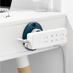 Hooks Cable Organizer Clips Power Outlet Holder Rotatable Wall Mounted Socket Fixer Plastic Strip Support Rack