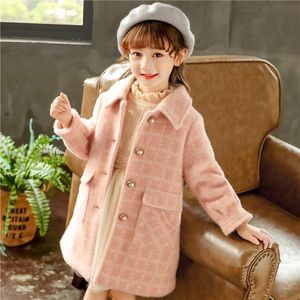 Coat Girls Cotton Padded Woolen Fall Winter Children's Clothing Thick Warm Outerwear Kids Soft Chenille Jacket Overcoat P377 220927