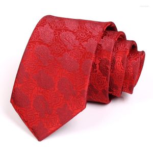 Bow Ties 2022 Erkekler Lüks Düğün Partisi Yüksek kaliteli 7 cm Kırmızı Kravat Erkekler için Kırmızı Kravat Kravat Moda Erkek Resmi Boyun