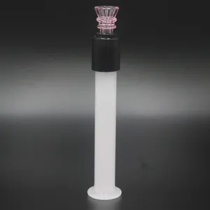 Курительные трубы Стеклянный тупой расклешенный мундштук белый и розовый цвет мини -ручная труба, похожая на Streamroll One Hitter