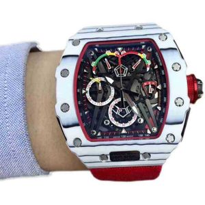 RMS11 손목 시계 Richamill Watches 럭셔리 디자이너 Red Carbon Fiber Men 's Automatic Mechanical Watch Calendar 개인화 된 테이프 패션 발광 조류