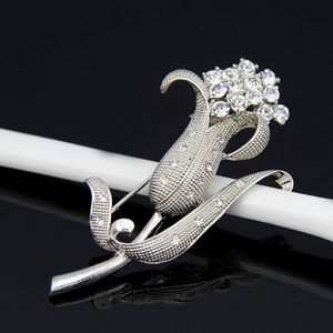 Diamentowa broszka pin kwiat kształt kombinezonu biznesowe Formalne ubiór stroju broszki nożyce dla kobiet mężczyzn biżuteria mody