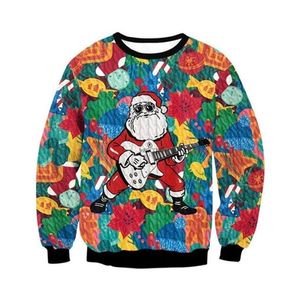 Herrtröjor fula jultröjor män kvinnor hoppare toppar Grattis på födelsedagen Jesus tröja grön 3D rolig tryckt semesterfest Xmas Sweatshirt 220928