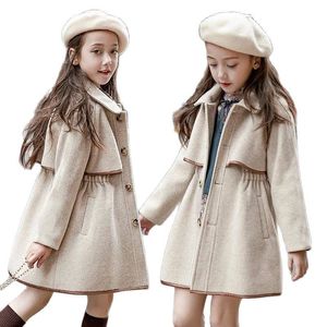 Cappotto invernale Ragazze adolescenti Giacche lunghe Bambino Capispalla per bambini Abbigliamento Casual Bambini Trench di lana caldo Abiti per adolescenti 13 14 220927