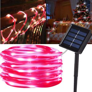 Solar Garden Lights Outdoor Waterproof LED Candy Color Rep Fairy Light String Semester Jul Tree Balkony Decor